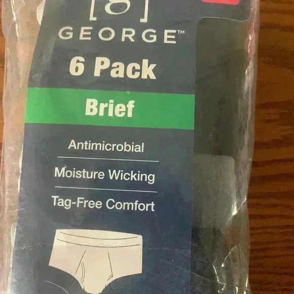 George 6Pack Small Briefs Antimicrobial Moisture Wicking Tag-free Comfort - Picture 2 of 4